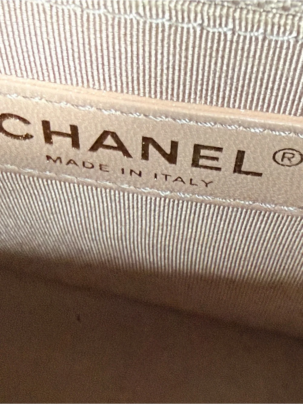 CHANEL Chevron Quilted Medium Boy Bag in Beige - Picture 10 of 14